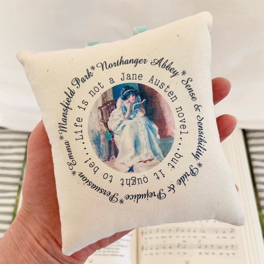 Jane Austen Hand Crafted Small Pillow Ornament / Jane Austen Fan Home Decor.